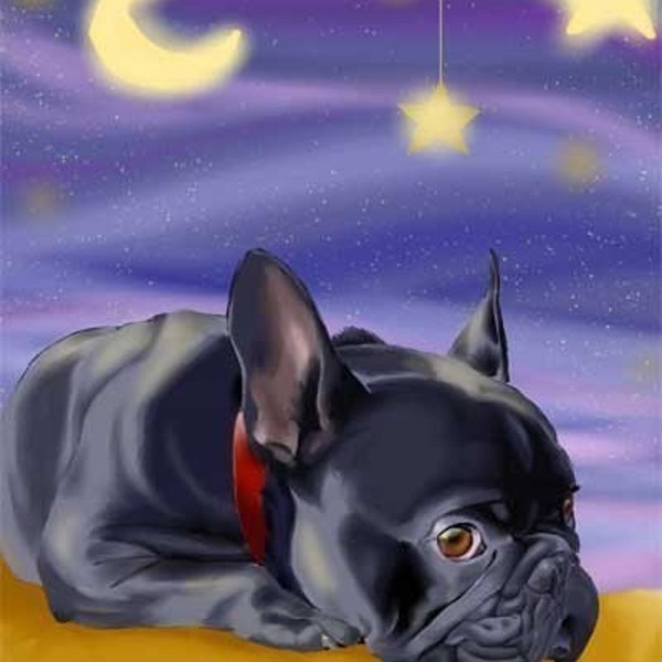 French Bulldog Ready to go Off to Slumber Land