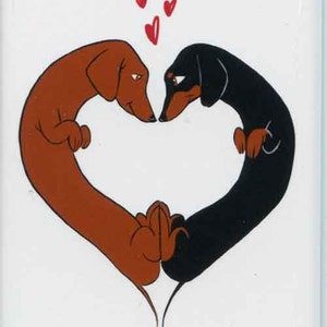 Dachshund gift, Love Heart - Dachshund Cute dog art magnet, Dachshund art, love Dachshunds