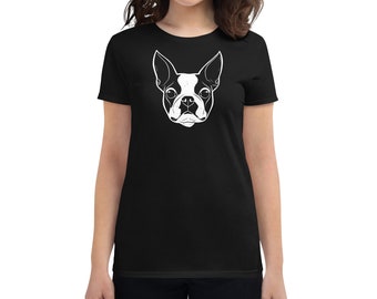 Women's short sleeve t-shirt boston terrier shirt, boston terrier gift, boston terrier clothing