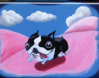 Boston terrier gift, Boston Terrier Running Dog Art Magnet, Boston Terrier art, Boston terrier magnet, Boston terrier artwork