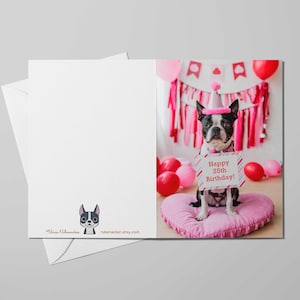 Boston Terrier Karte, Boston Terrier Grußkarten, Hund Geburtstagskarte, Boston Terrier Geschenk, Kartensets, Jubiläumskarte, Freundkarte, Liebe
