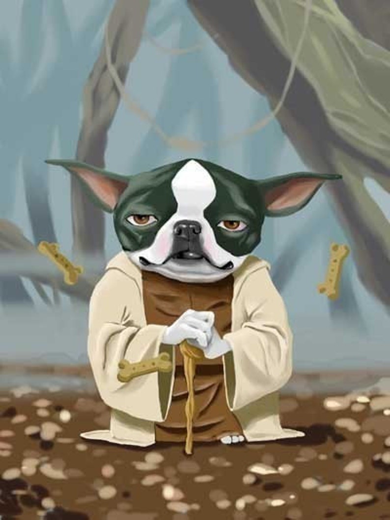 The Ultimate Boston Terrier Sci fi space Dog Art Print Set, Boston terrier gift, dog art gift,boston terrier art image 5