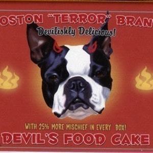 Boston Terrier Devil's Food Cake Magnet image 1