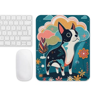 Boston terrier Mouse pad, boston terrier computer gift, desk accessory, boston terrier art, boston terrier lover