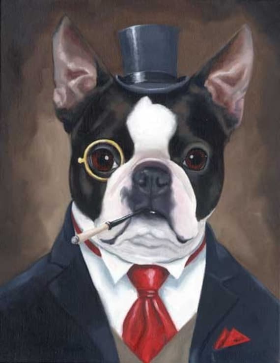 Boston Terrier American Gentleman Art 
