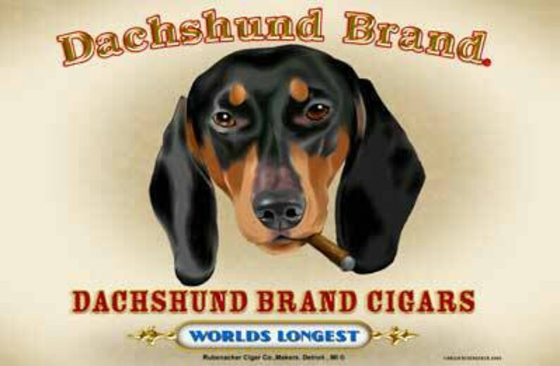 DOG ART PRINT Dachshund Wieners World/'s Longest Brian Rubenacker