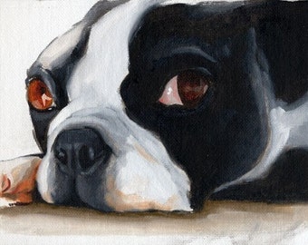 Boston terrier gift,Boston terrier Print from oil painting, Boston terrier dog art, boston terrier home and wall decor