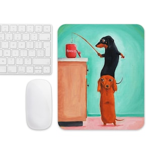 Dachshund Mouse pad, dachshund gift, dachshund art mouse pad, dachshund lover, dachshund computer accessory, whimsical dog gift