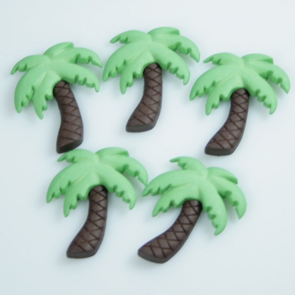 Palm Tree Novelty Flatback Cabochons or Buttons (5 pcs)