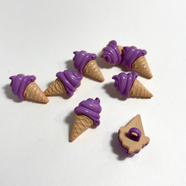 Soft Cream Cone Novelty Buttons