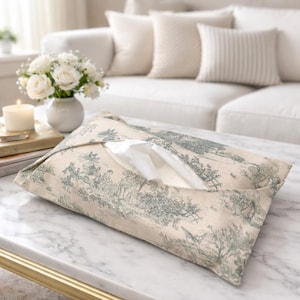 Groene Toile de Jouy-tissuedooshoes: handgemaakt Frans pastoraal decor