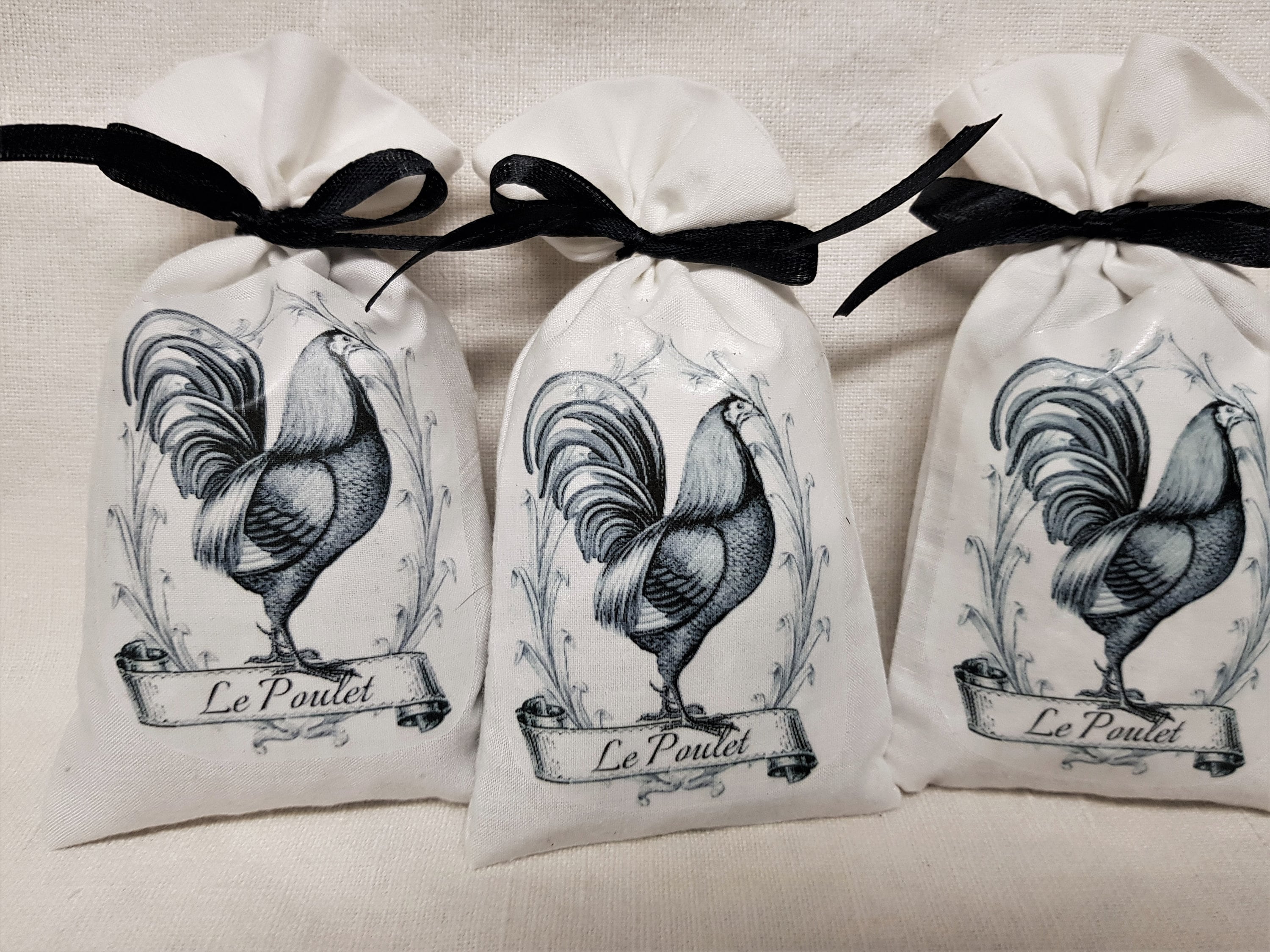 Sachets de Lavande - Ensemble Trois Le Poulet Coq Cockerel Sleep Aid _ Transfert