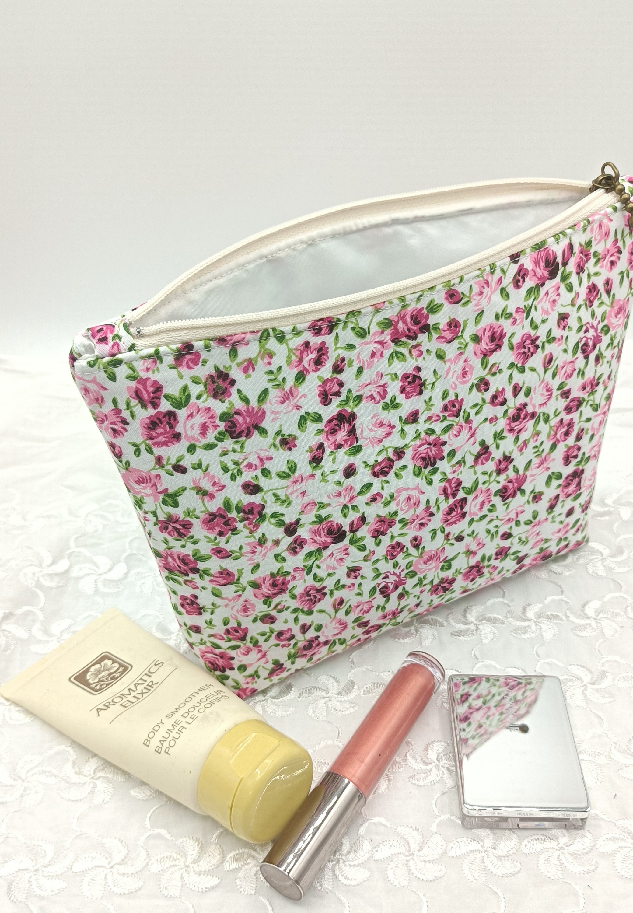 Rosebuds Cosmetic Bag Zipper Pouch Travel Pouch - Etsy