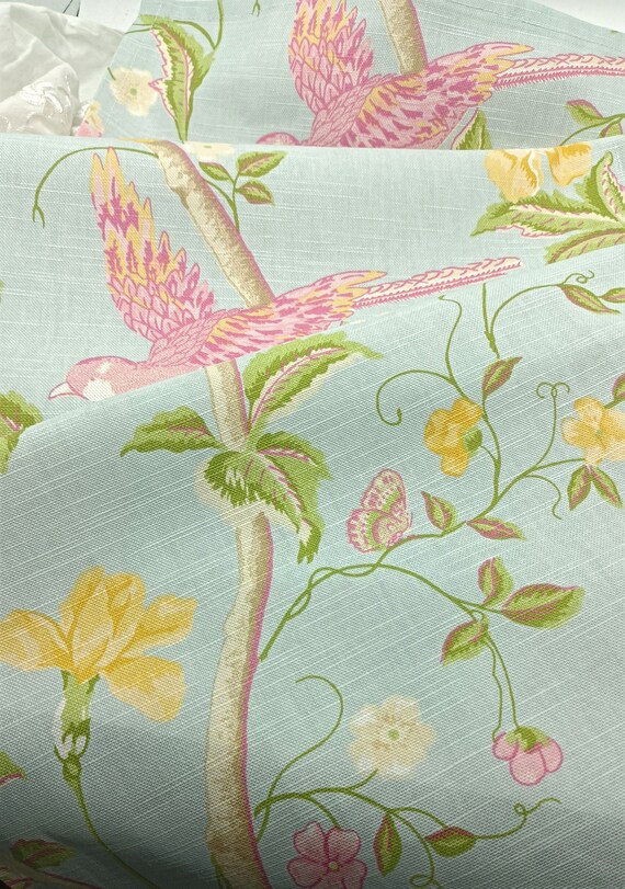 New Laura Ashley Fabric Table Runner 78" x 12" Summer Palace Duck Egg Floral