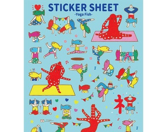 Sticker Sheet -Yoga Fish-