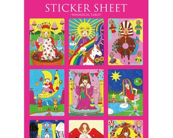 Sticker Sheet -Whimsical TAROT / Pink-