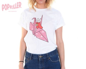 T-shirt -Flying Paper Crane-