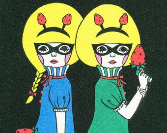 8×10 Art Print  -Masked Girls-
