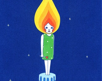 8×10 Art Print  -Candle Boy-