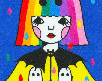 5×7 Art Print -Rainbow Ghost Girl-