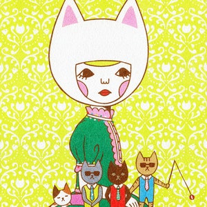 8×10 Art Print -Queen Cat-