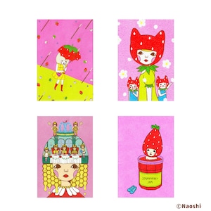Set de Postales -Rosa- (4 tarjetas)