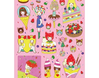 Foglio di adesivi -Dolci-