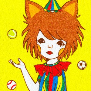 5×7 Impresión artística -Jugglar Dog-