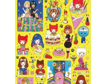Foglio di adesivi -Cat Town-