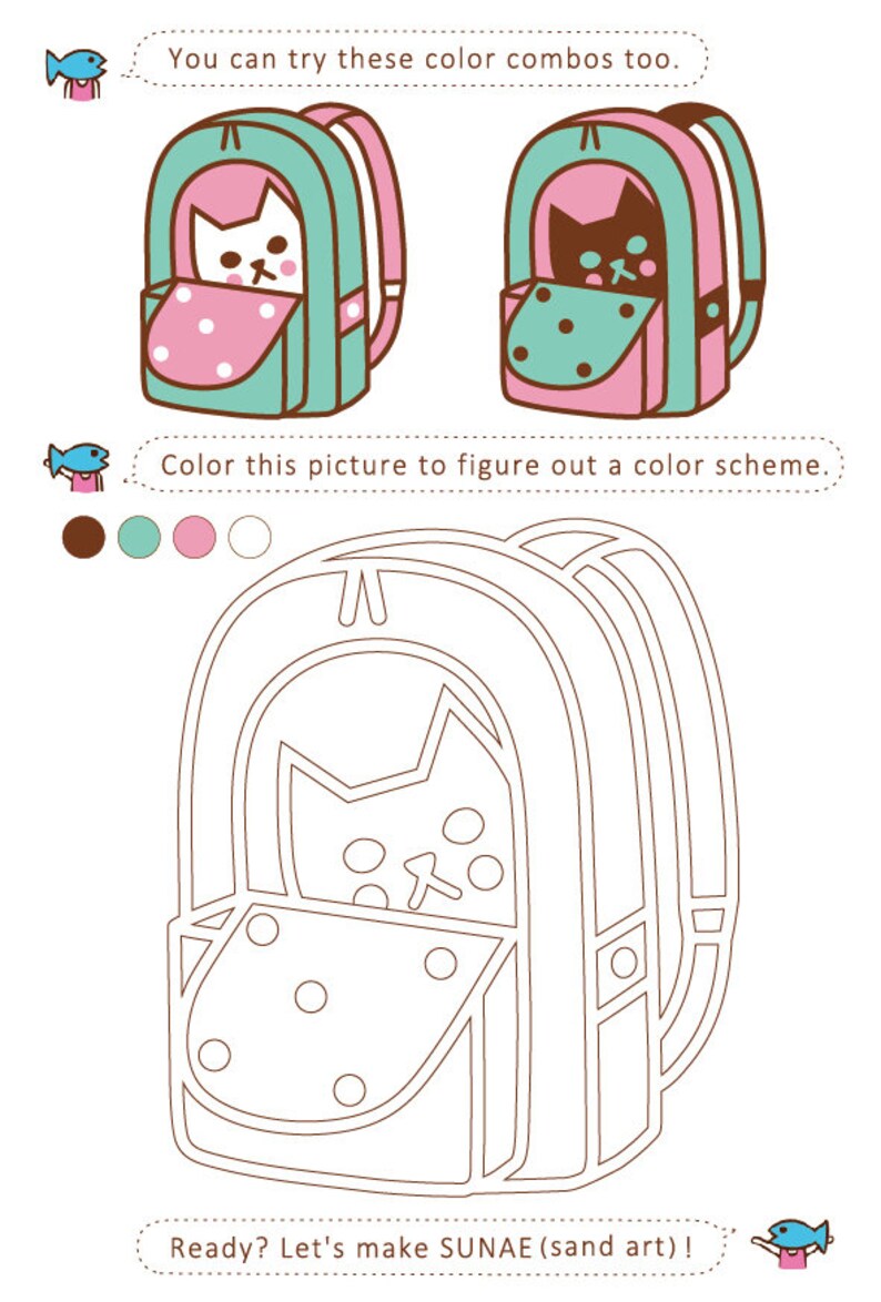 SUNAE Sand Art DIY Kit Cat in a Backpack image 3