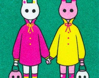 5×7 Art Print -Snake Rabbits-