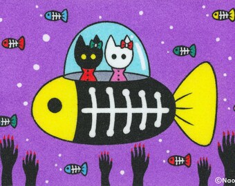 5×7 Art Print -Fish Submarine-
