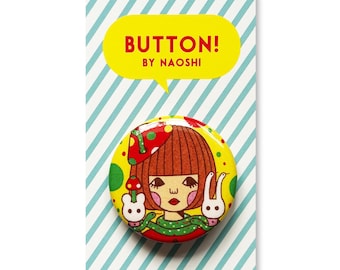 Button -Mushroom Picnic Girl-