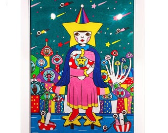 18x24 SUNAE (Sand Art) -TAROT: Four of Pentacles-