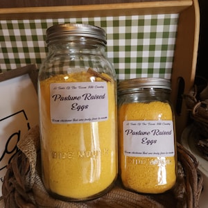 Pasture Raised Freeze Dried Raw Eggs - 1/2 Gallon Jar- 4 Dozen Eggs