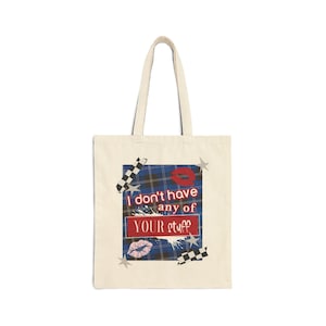 Indie Lyric Tote Bag | Y2K Aesthetic Canvas Bag | Alt Music Inspired Gift | Tumblr Sad Girl Bag | Everyday Shoulder Tote
