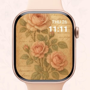 Floral Dream - Set di sfondi estetici per Apple Watch, sfondi floreali pastello per iWatch, download digitale di graziosi quadranti botanici per Apple Watch