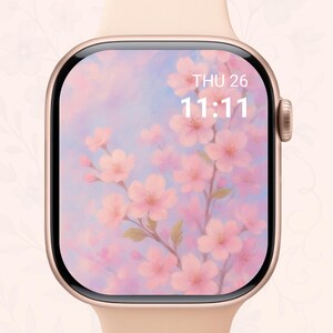 Floral Dream - Set di sfondi estetici per Apple Watch, sfondi floreali pastello per iWatch, download digitale di graziosi quadranti botanici per Apple Watch