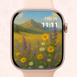 Floral Dream - Set di sfondi estetici per Apple Watch, sfondi floreali pastello per iWatch, download digitale di graziosi quadranti botanici per Apple Watch