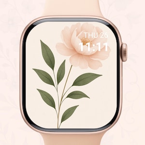 Floral Dream - Set di sfondi estetici per Apple Watch, sfondi floreali pastello per iWatch, download digitale di graziosi quadranti botanici per Apple Watch