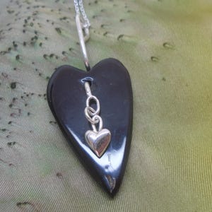 Sterling Silver Whitby Jet Heart Necklace - Etsy