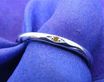 Size N ring, size 6 3/4 handmade silver and yellow diamond ring