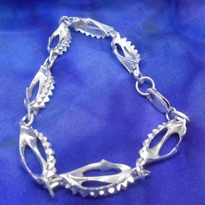 24cm Spike link Bracelet, 9.5&quot; unisex sterling silver spikey bracelet