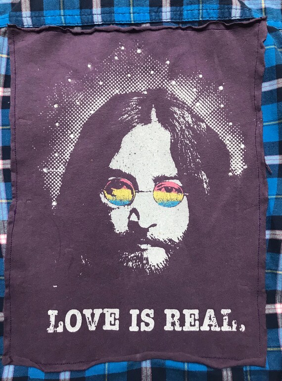 John Lennon Love Is Real Upcycled Flannel Shirt Etsy