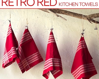 Retro Red Kitchen Towels