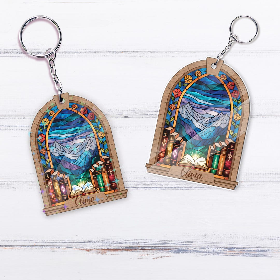 Reading Keychains Reading Book Acrylic Keychain, Personalized Book Lovers Keychain, Gift ...