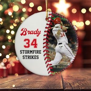 Personalized Baseball Ornament, Baseball Christmas Ornaments, Gift for Baseball Player, Baseball Ornament for Kids, Baseball Fan Gift