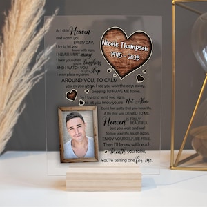 In Loving Memory Desk Plaque, Remembrance Gift Sympathy Keepsake, Custom Photo with Name Loss of Loved Gift, Memorial Plaque, Christmas Gift