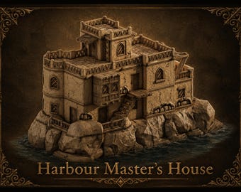 Hamnmästarens hus – Kustnära fantasyterräng, byggnad för 28 mm–32 mm bords-RPG och krigsspel