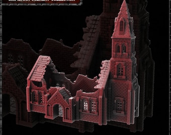 Grimdark Ruined Church Trench Warfare Terrain – Gothic Tower
